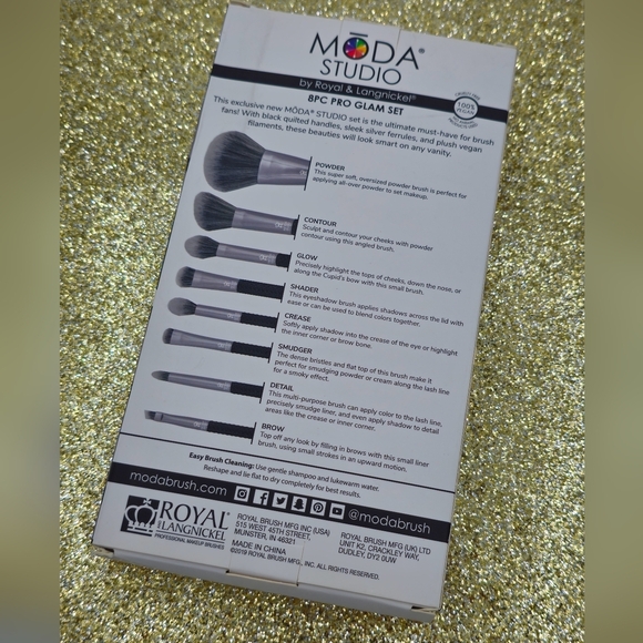 Moda Studio 8pc Pro Glam Brush Set - Picture 4 of 4